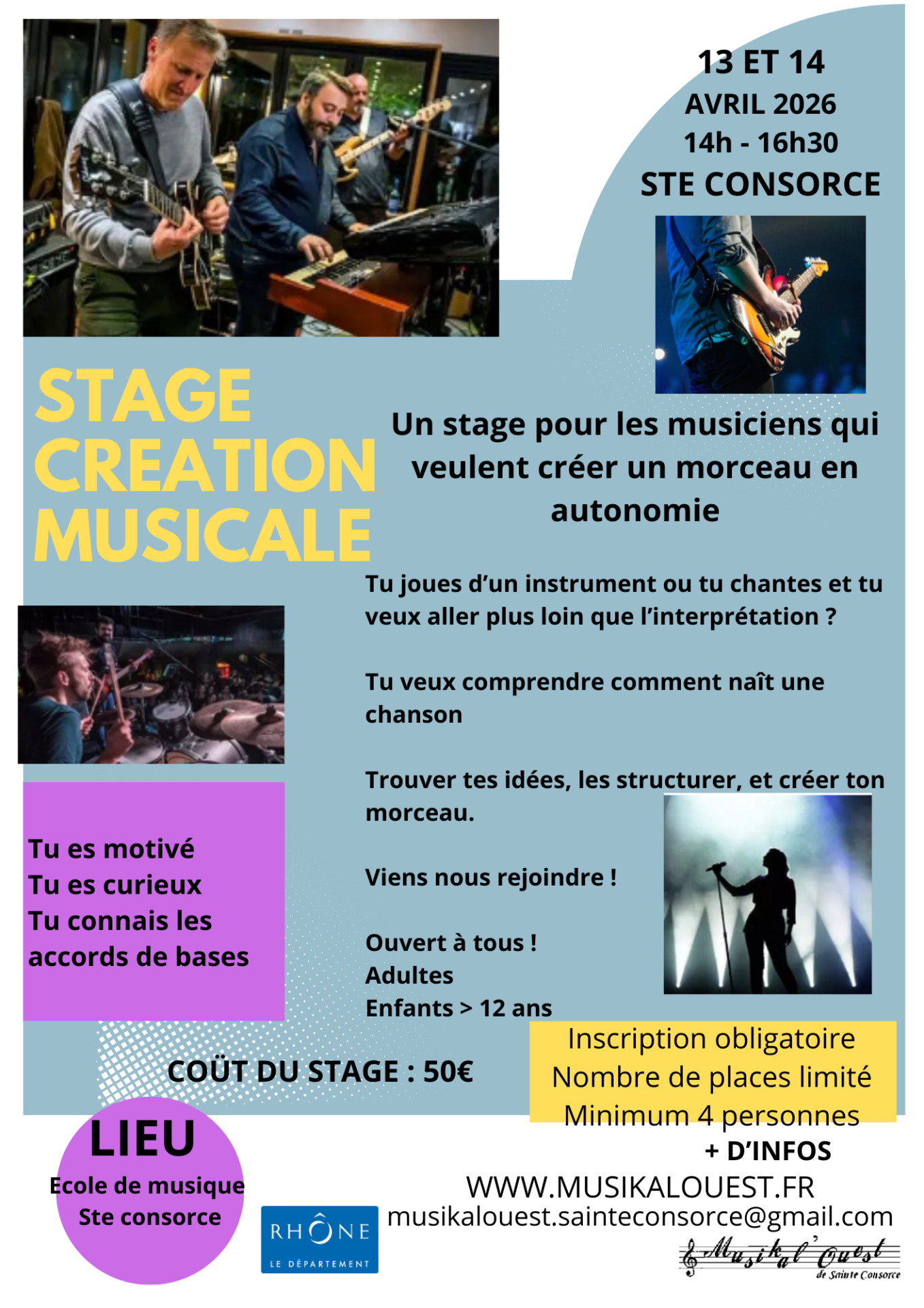 Stage creation musicale 2027